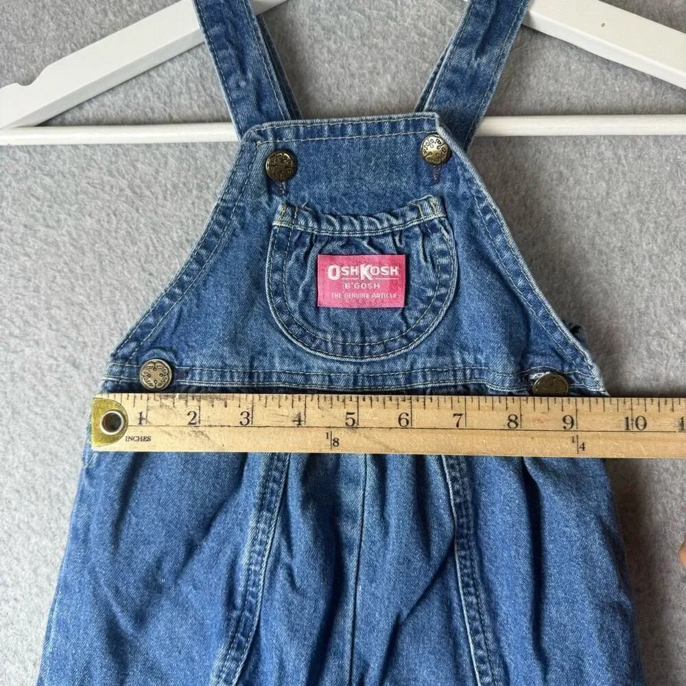 RARE Vintage Denim OshKosh BGosh Bubble Vestbak Overalls 1980s pink tag 3T Read